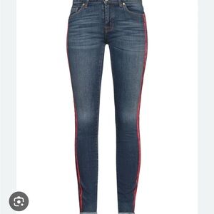 Express Skinny Jeans with Red Accents